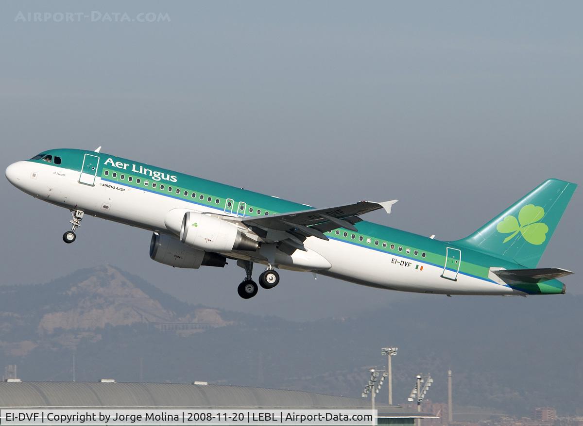 EI-DVF, 2007 Airbus A320-214 C/N 3136, Taking off RWY 25L.