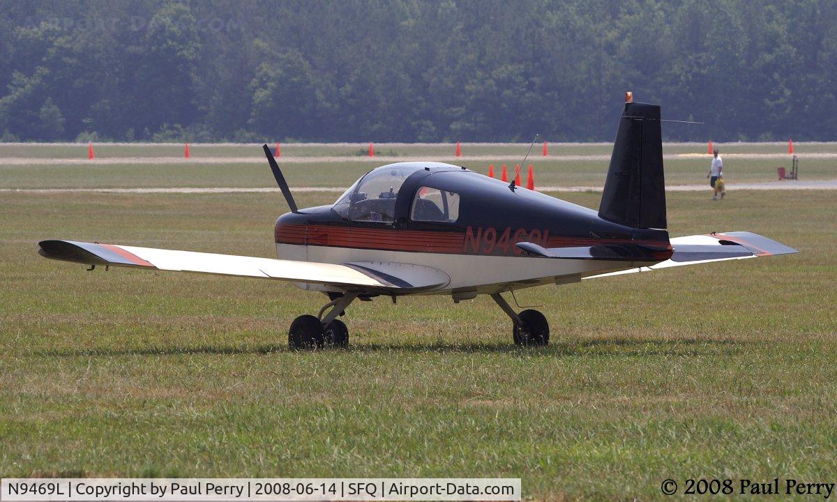 N9469L, 1971 American Aviation AA-1A Trainer C/N AA1A-0269, Bold colors on the cat