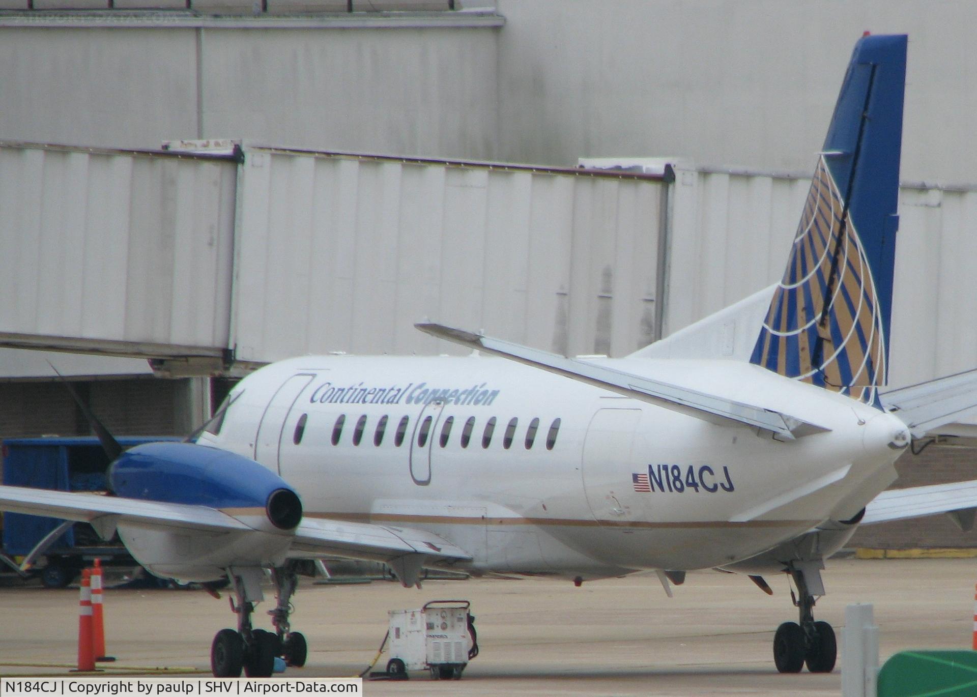N184CJ, 1990 Saab 340B C/N 340B-184, Parked at the gate at Shreveport Regional.