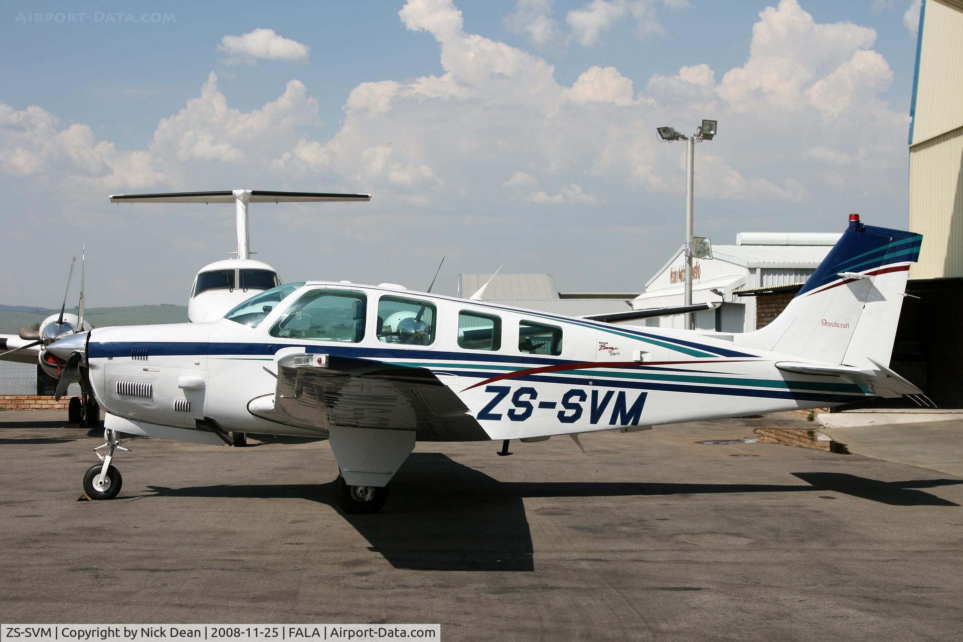 ZS-SVM, 1998 Beech B36TC Bonanza Bonanza C/N EA-610, FALA (W/O 3/3/2009 at Kimberly FAKM on a flight to Ladysmith FALY on departure crashing at the threshold of runway 28 two souls on board 1 fatality)