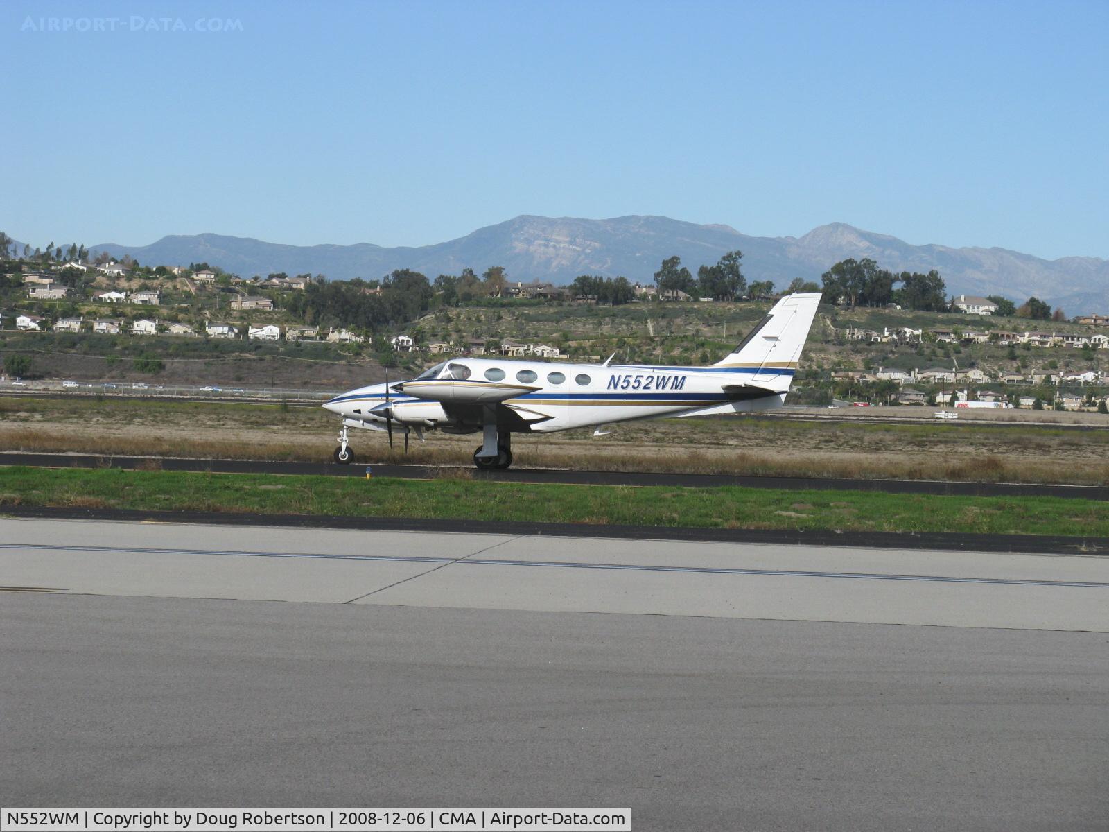 N552WM, 1977 Cessna 340A C/N 340A0235, 1977 Cessna 340A, two Continental TSIO-520-NB 310 Hp each, turbocharged & fuel-injected, pressurized, taxi to Rwy 26