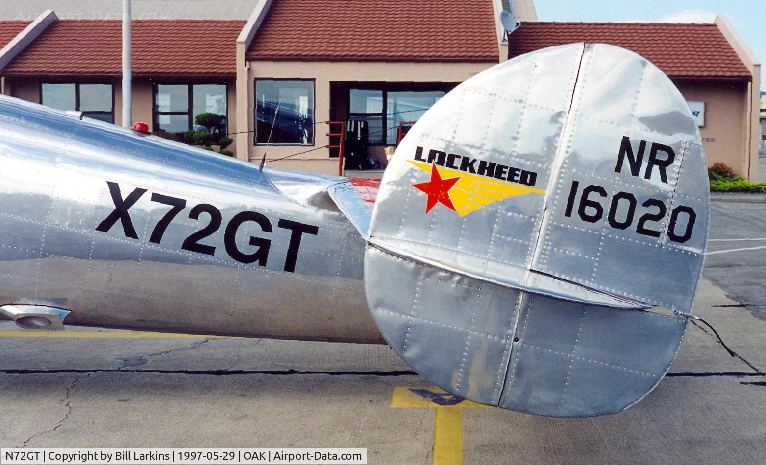 N72GT, 1935 Lockheed Electra 10-E C/N 1015, Linda Finch wanted to use Earhart's registration NR16020 but it was reserved so she had to use the registration NX72GT to meet US and INternational regulations.