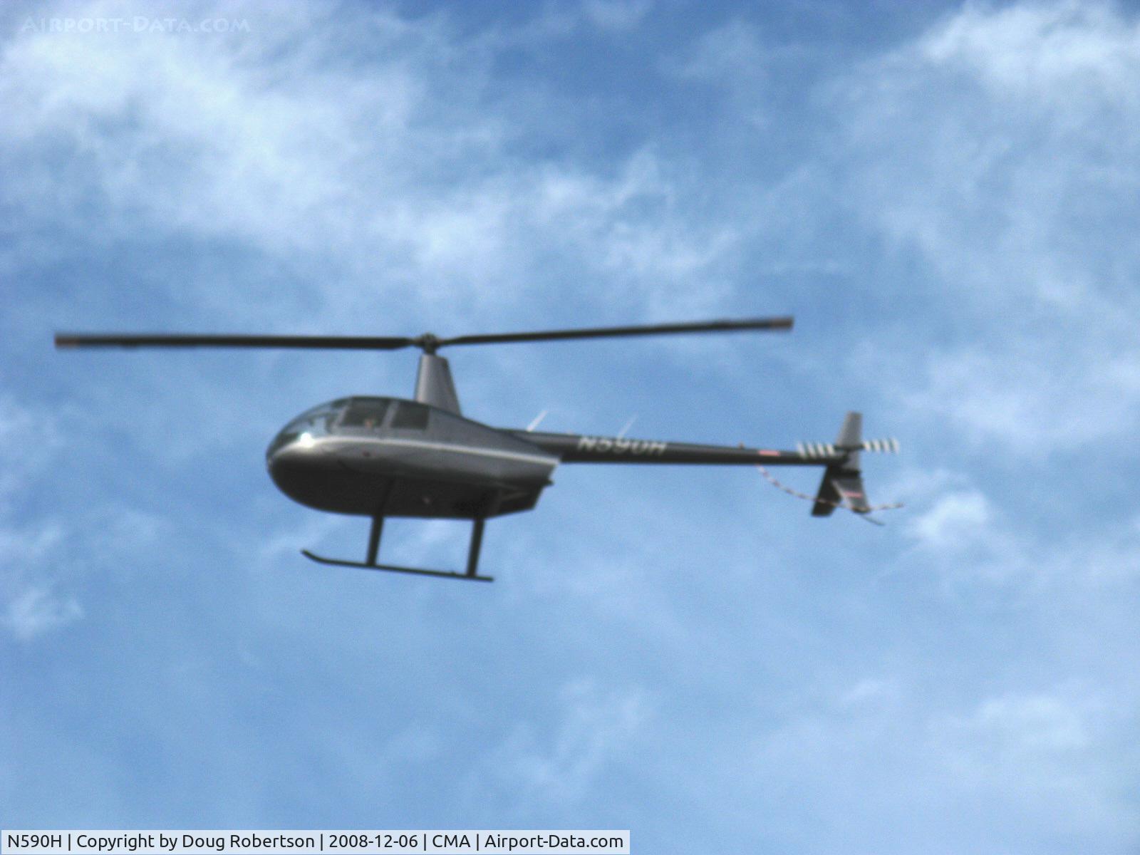 N590H, 2008 Robinson R44 Raven II C/N 12474, 2008 Robinson R44 RAVEN II, Lycoming IO-540-AE1A5 245 Hp for 5 minutes derated to 205 Hp continuous, returning to Orbic Helicopters hangar
