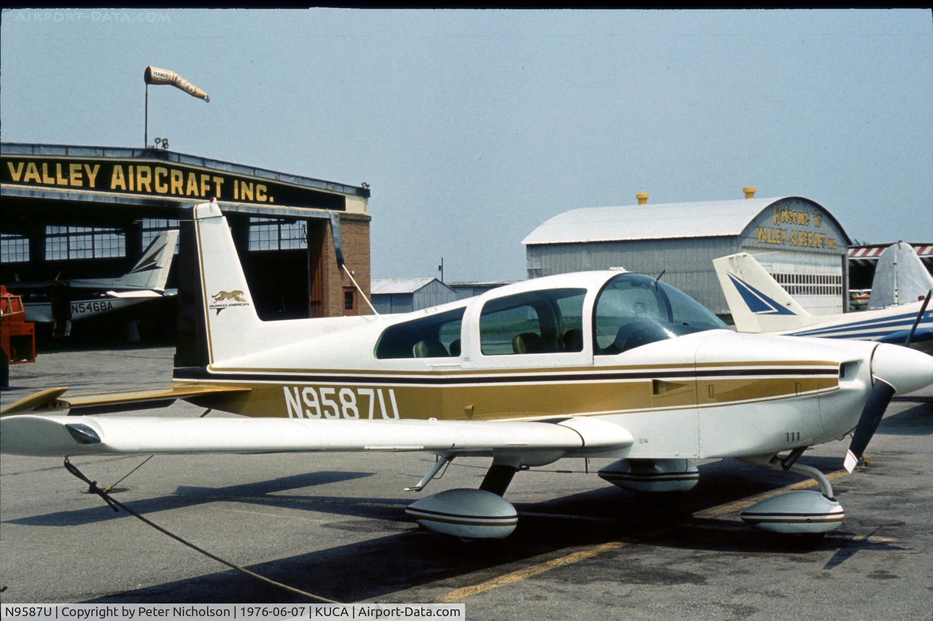 N9587U, 1975 Grumman American AA-5A Cheetah C/N AA5A-0087, This Cheetah was at Oneida County Airport, New York State in 1976 - airport later closed in 207.
