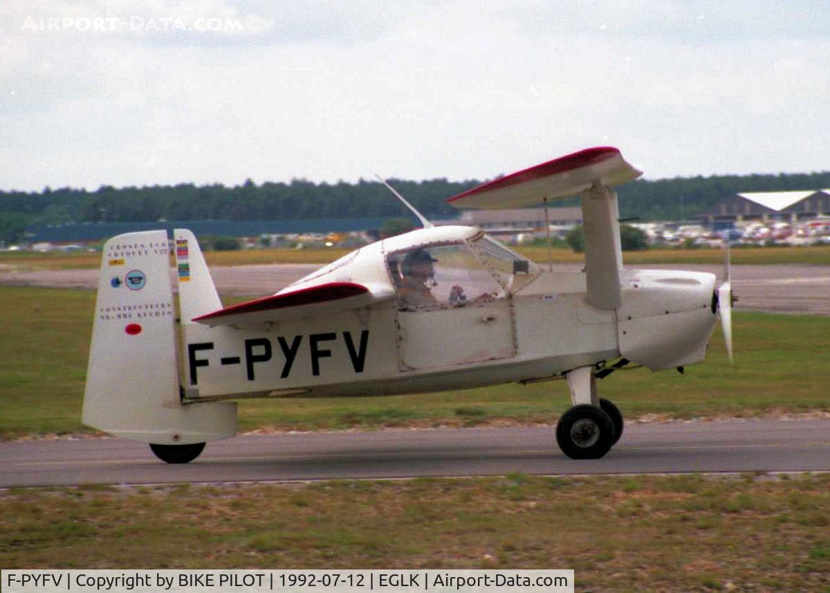 F-PYFV, Croses LC-6 Criquet C/N 22, THIS IS WHAT YOU GET WHEN YOU LET THE KIDS PLAY WITH A CARGO CONTAINER. BLACKBUSHE 50TH ANNIVERSARY