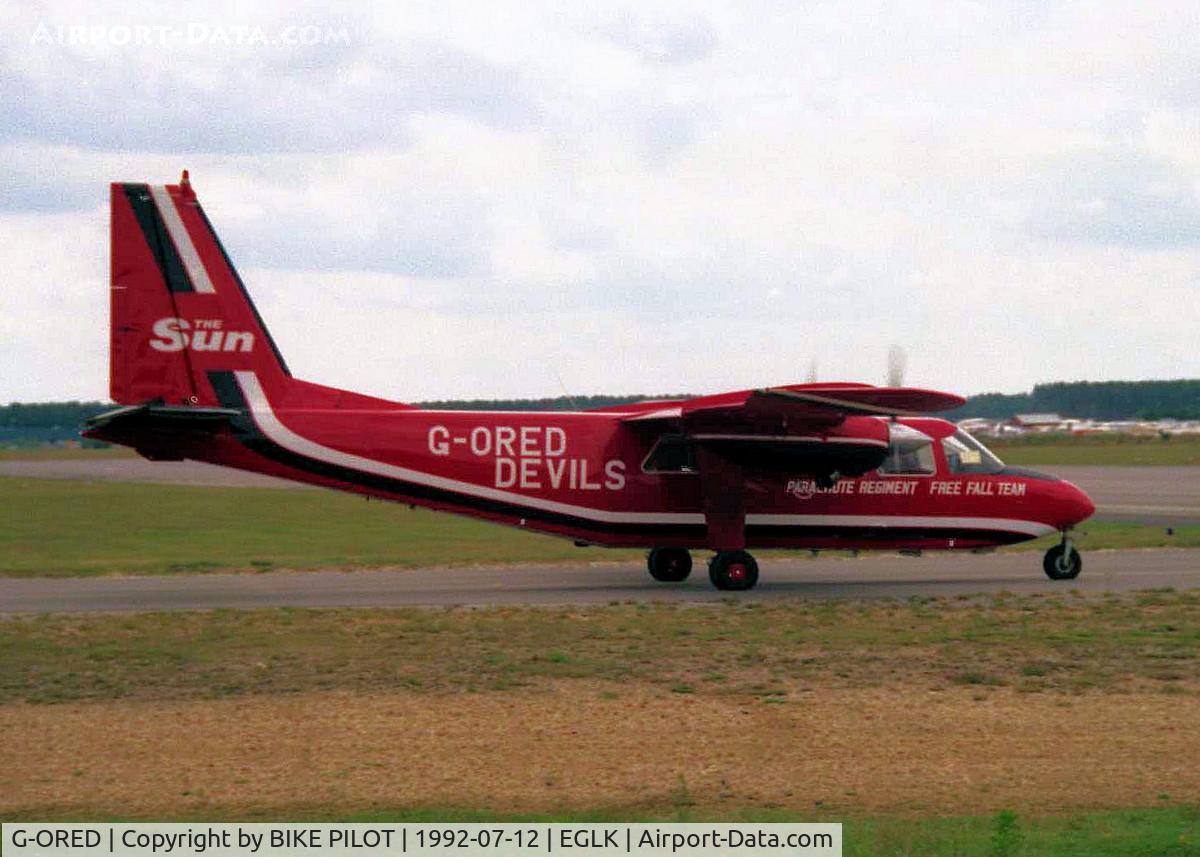 G-ORED, 1982 Britten-Norman BN-2T Islander C/N 2142, BLACKBUSHE 50TH ANNIVERSARY