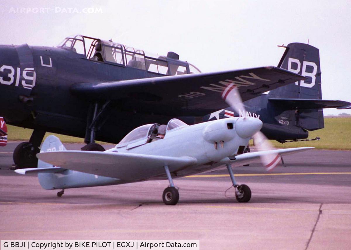 G-BBJI, 1975 Isaacs Spitfire C/N PFA 027-10055, VISITING RAF COTTESMORE EGXJ AIRSHOW 1993