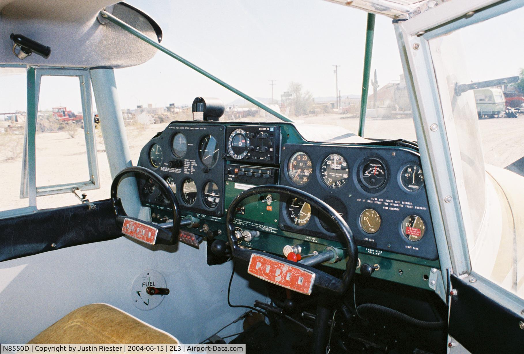 N8550D, 1957 Piper PA-22-160 Tri Pacer C/N 22-5782, Her interior when we bought her. QUARTZITE, AZ.