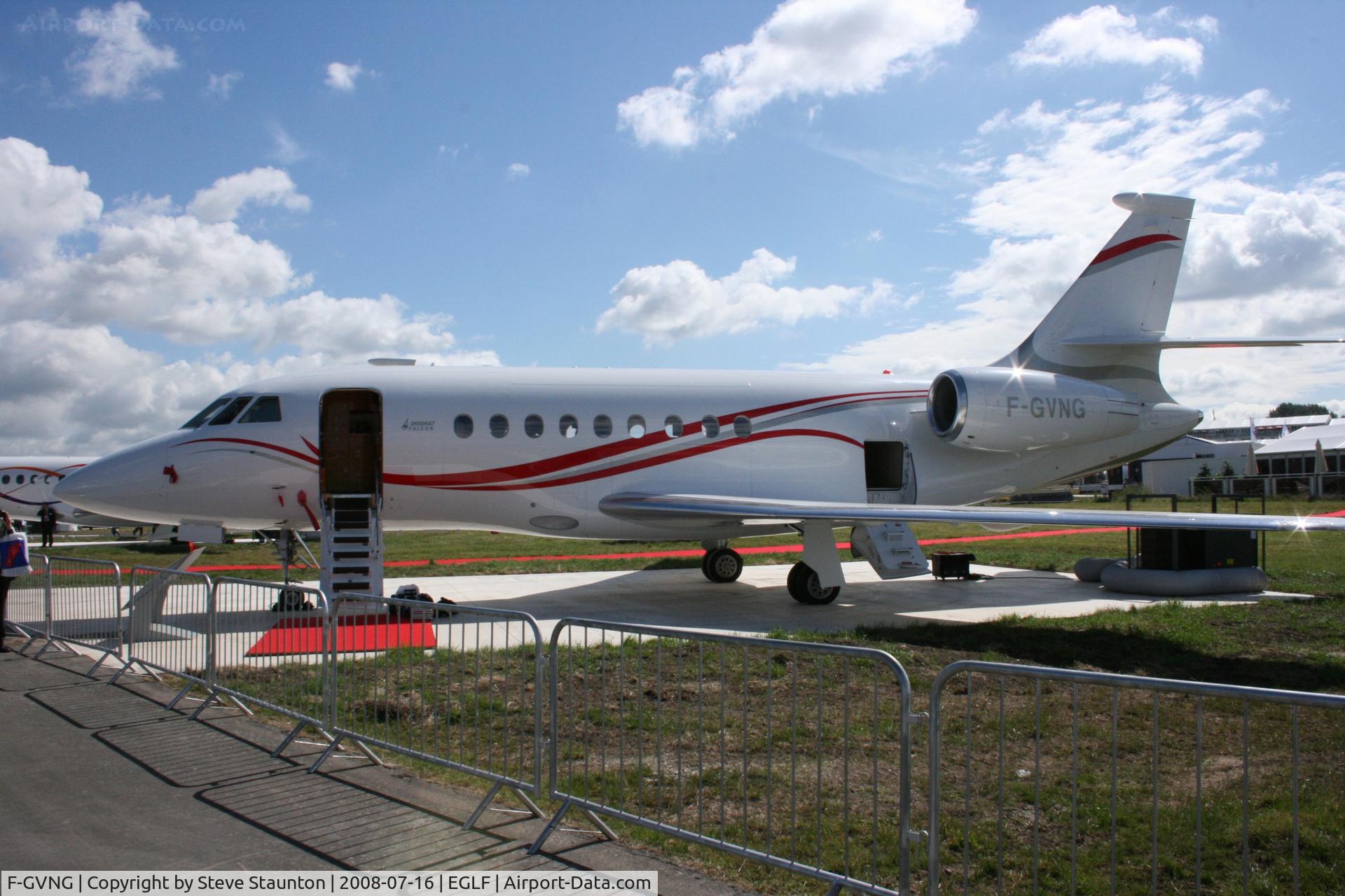 F-GVNG, 2006 Dassault Falcon 2000LX C/N 114, Taken at Farnborough Airshow on the Wednesday trade day, 16th July 2009