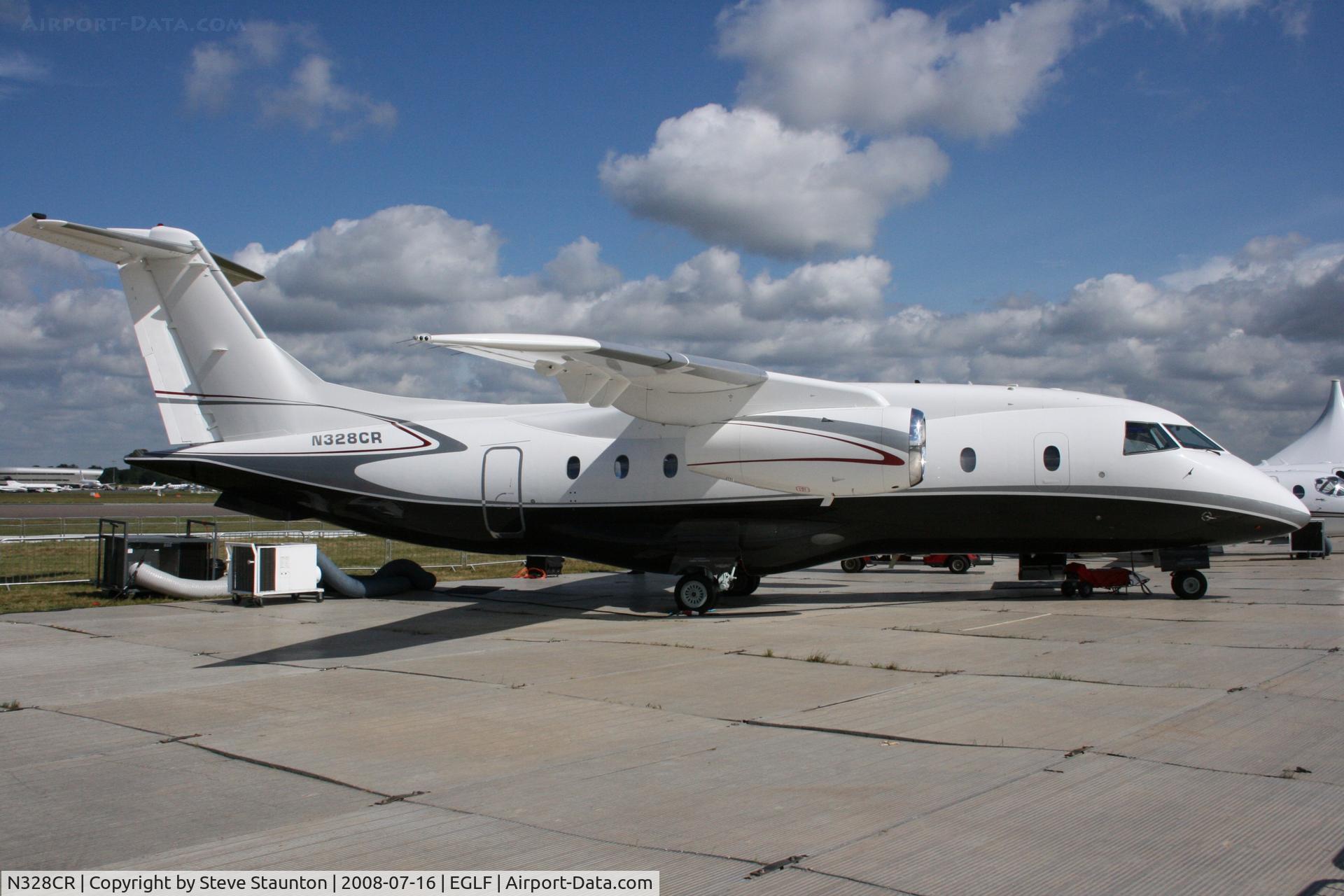 N328CR, 2000 Fairchild Dornier 328-300 328JET C/N 3160, Taken at Farnborough Airshow on the Wednesday trade day, 16th July 2009