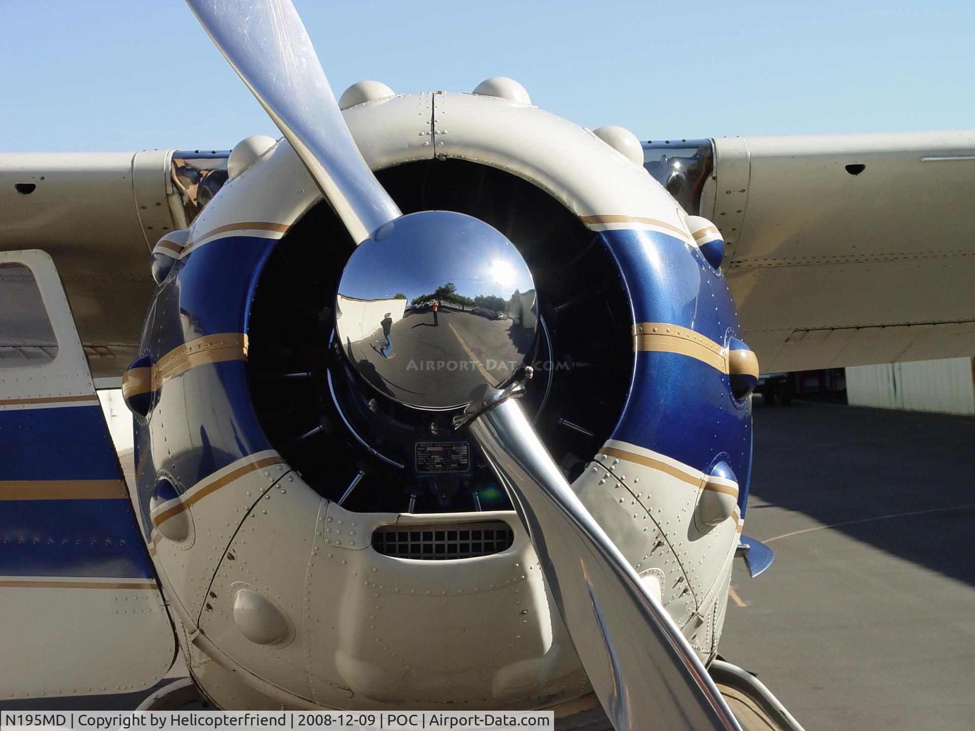 N195MD, 1952 Cessna 195A C/N 7787, Business end of aircraft