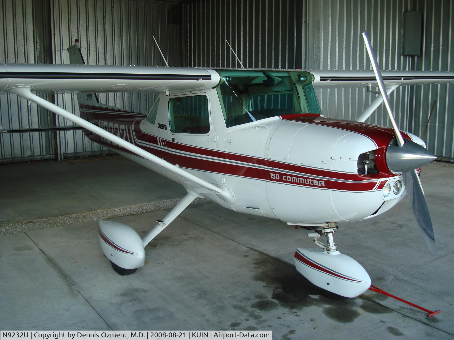 N9232U, 1976 Cessna 150M C/N 15078182, In hanger at Quincy, IL KUIN