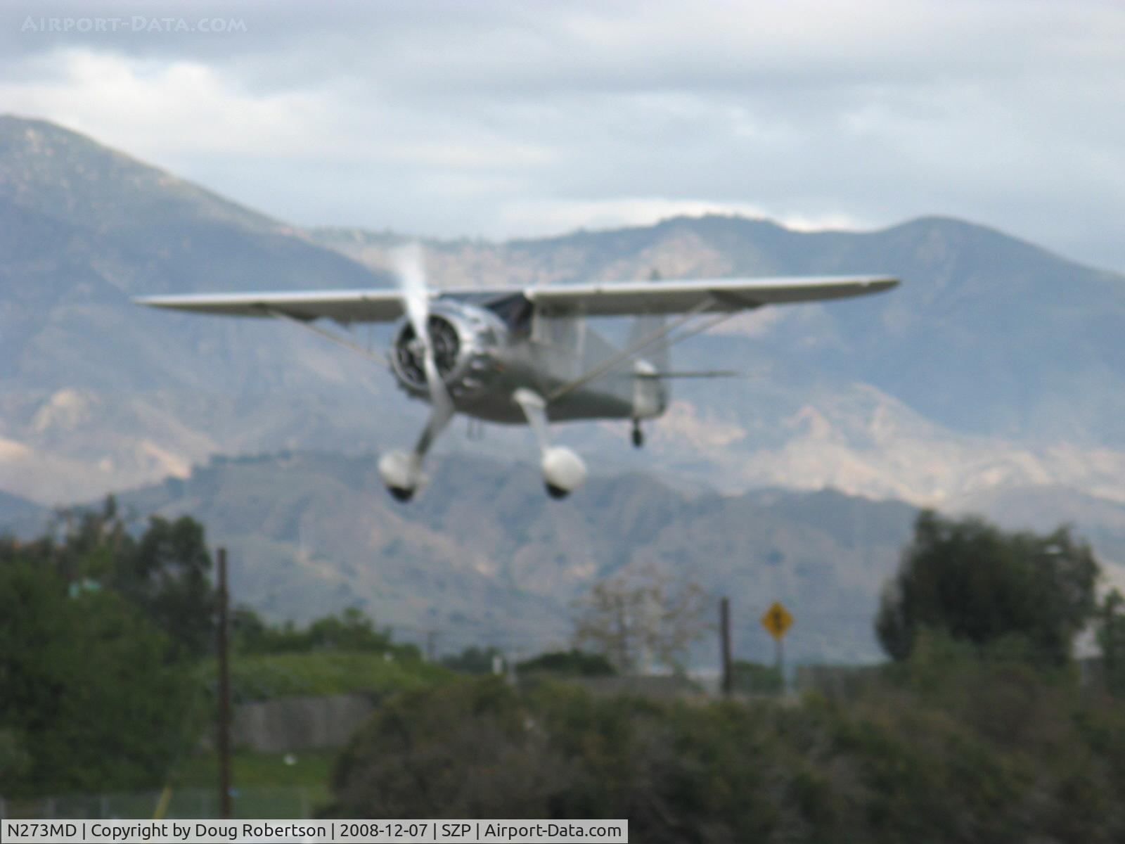 N273MD, 2008 Dickenson Howard DGA-21 (Replicate) C/N 001, Dickenson Howard DGA-21 'Flying D', P&W R-1340-57 600 Hp Wasp radial, landing Rwy 22-faster than a speeding bullet-or my camera