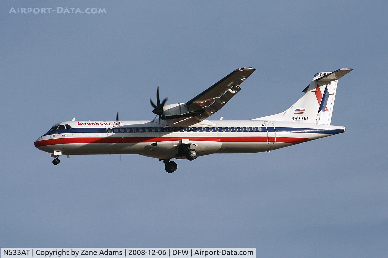 N533AT, 1997 ATR 72-212A C/N 533, American Eagle landing at DFW