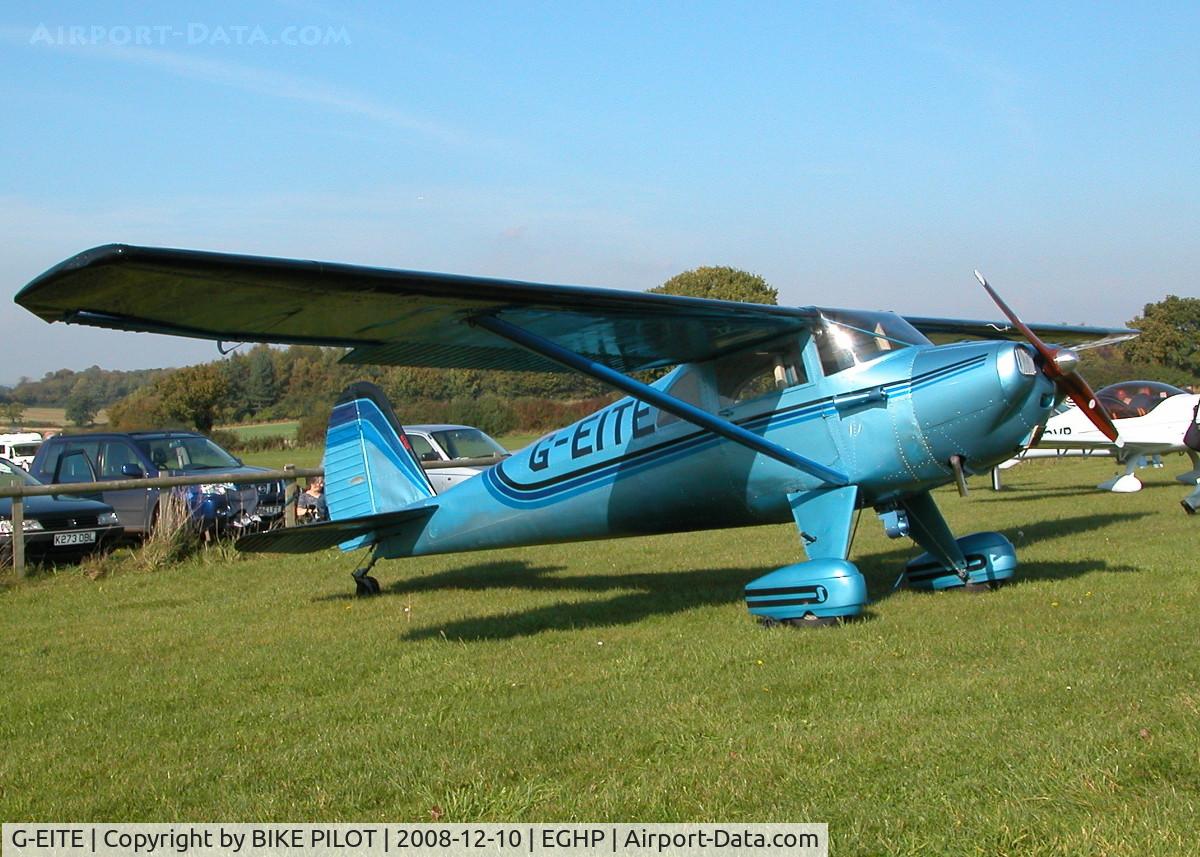 G-EITE, 1946 Luscombe 8F Silvaire C/N 3407, A REGULAR VISITOR TO POPHAM FLY-INS. POPHAM END OF SEASON FLY-IN 2008.
