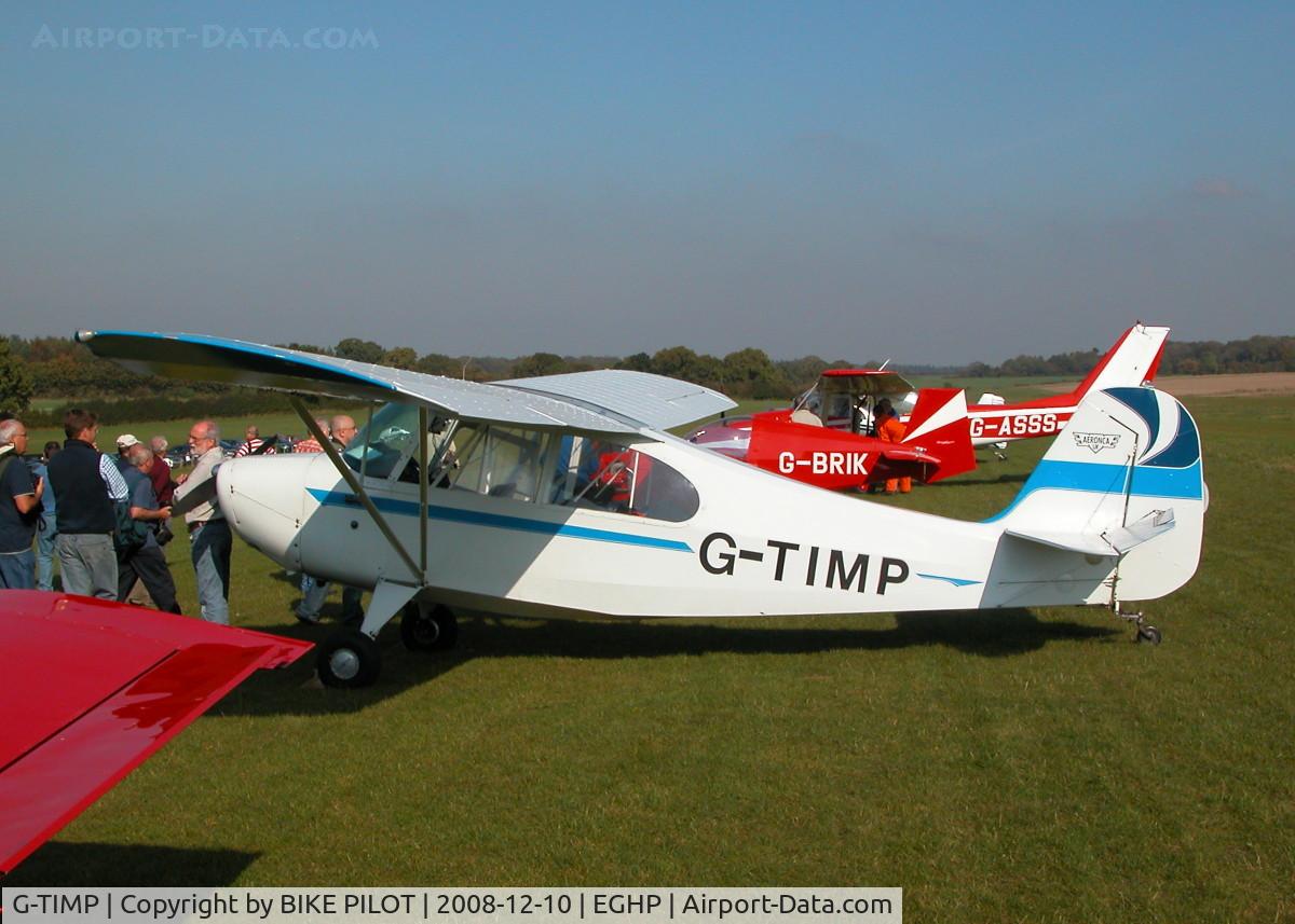 G-TIMP, 1946 Aeronca 7BCM C/N 7AC-3392, POPHAM END OF SEASON FLY-IN 2008.