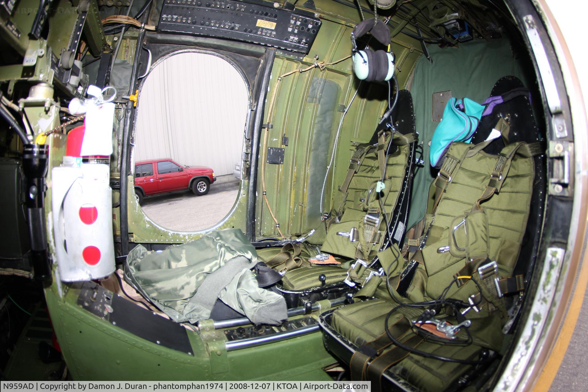 N959AD, Douglas A-1D Skyraider (AD-4NA) C/N 7759, Rear interior shot of the crew compartment (looking to rear)