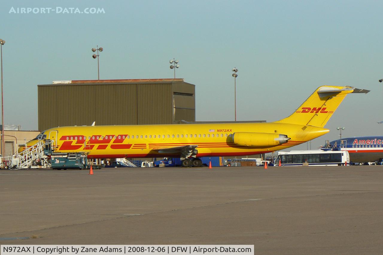 N972AX, 1974 Douglas DC-9-41 C/N 47631, DHL DC-9 at DFW's West cargo ramp