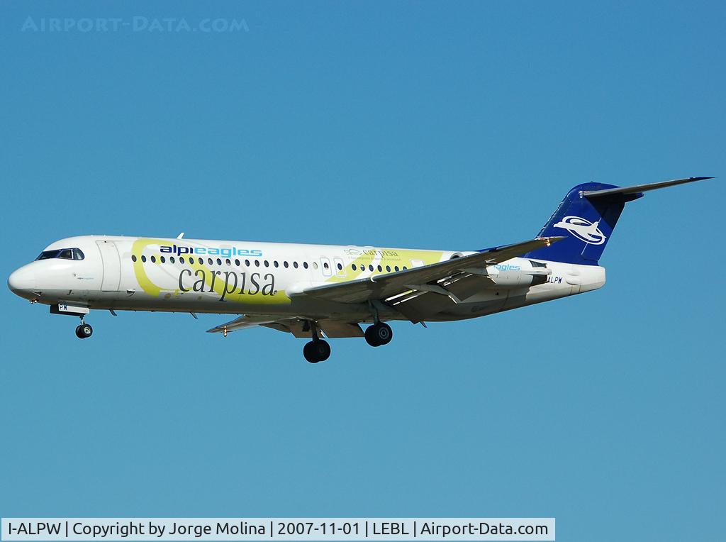 I-ALPW, 1988 Fokker 100 (F-28-0100) C/N 11255, Clear to land RWY 25R.
