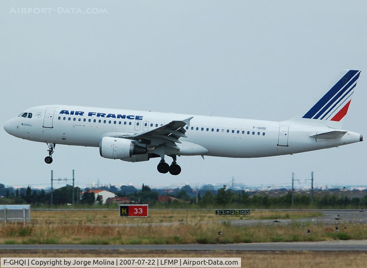 F-GHQI, 1991 Airbus A320-211 C/N 0184, Arriving at PGF.
