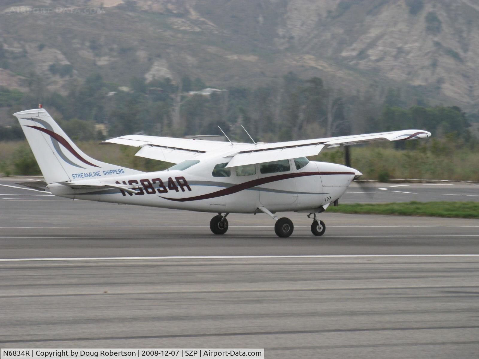 N6834R, 1966 Cessna T210G Turbo Centurion C/N T210-0234, 1966 Cessna T210G TURBO CENTURION, Continental TSIO-520-C 285 Hp, landing roll Rwy 22