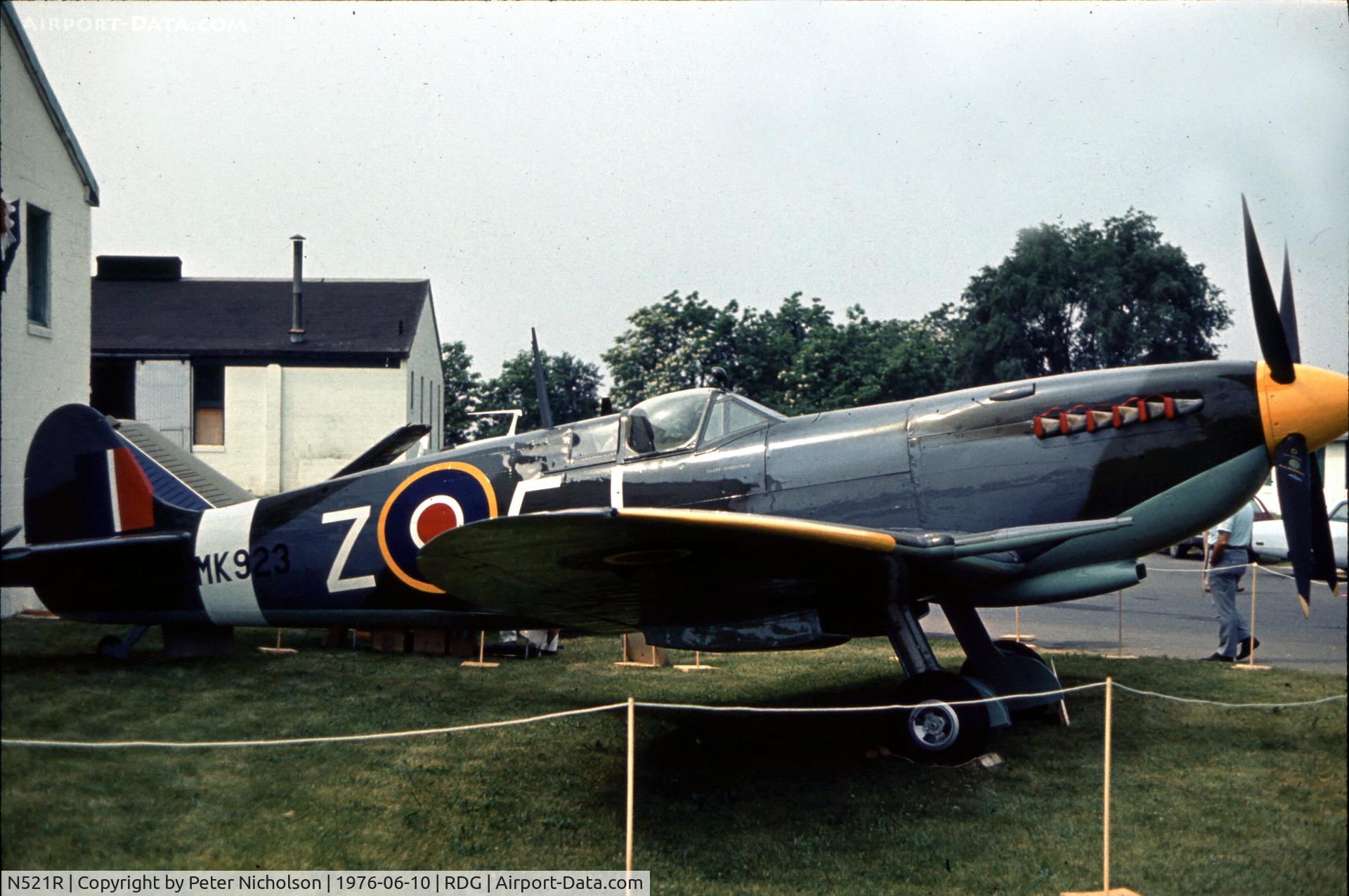 N521R, 1943 Supermarine 361 Spitfire LF.IXc C/N CBAF.IX.1886, Cliff Robertson's Spitfire MK 923 attended the 1976 Reading Airshow.
