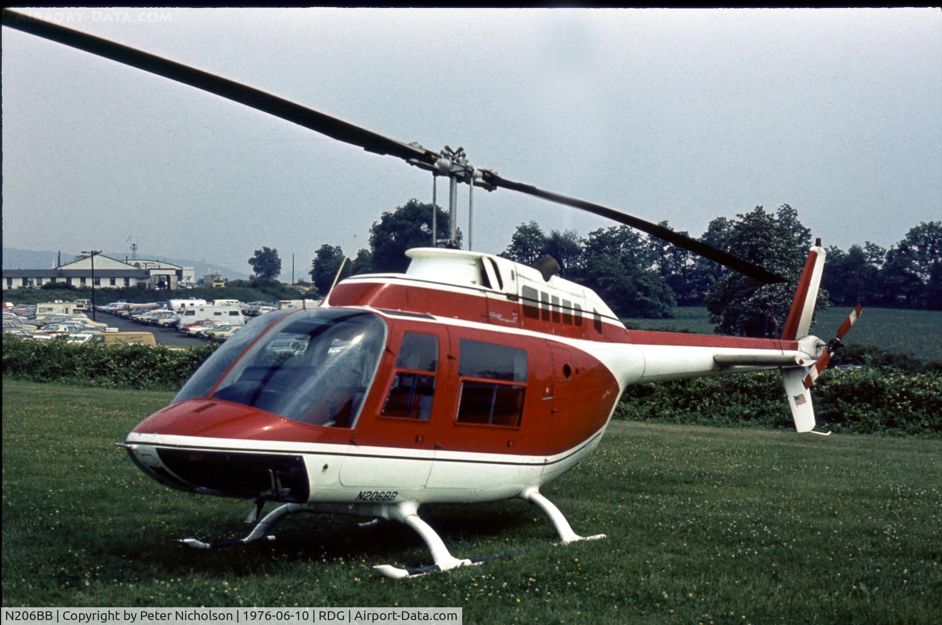 N206BB, 1967 Bell 206B JetRanger II C/N 112, This JetRanger II was a visitor to the 1976 Reading Air Show, Pennsylvania.