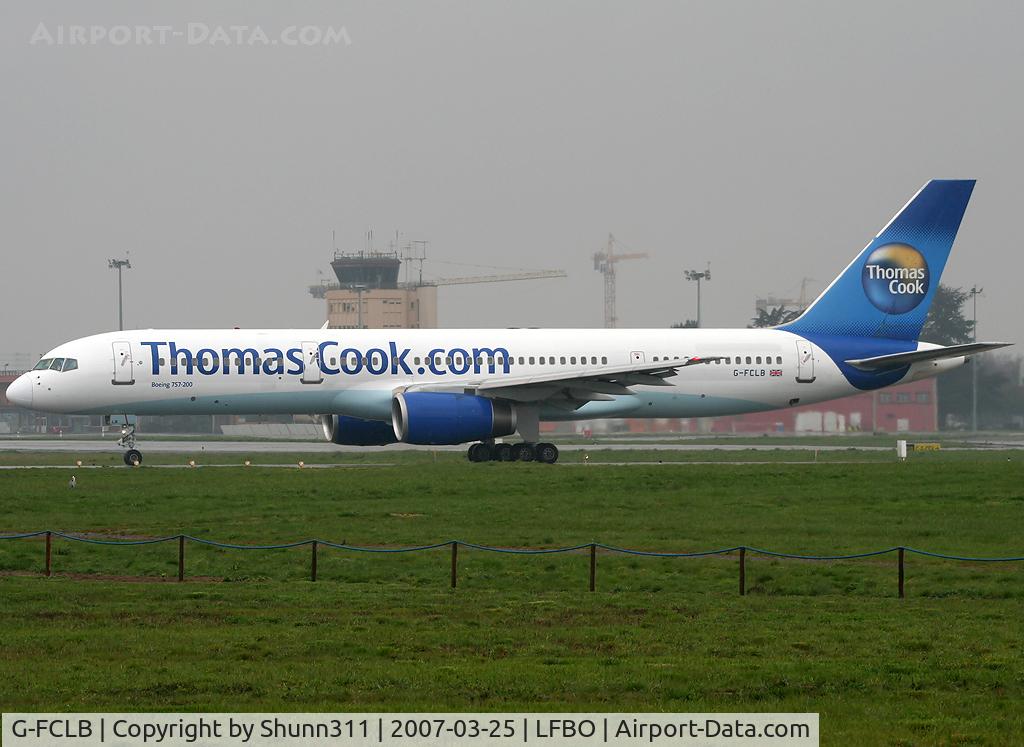 G-FCLB, 1997 Boeing 757-28A C/N 28164, Lining up rwy 32R for departure.