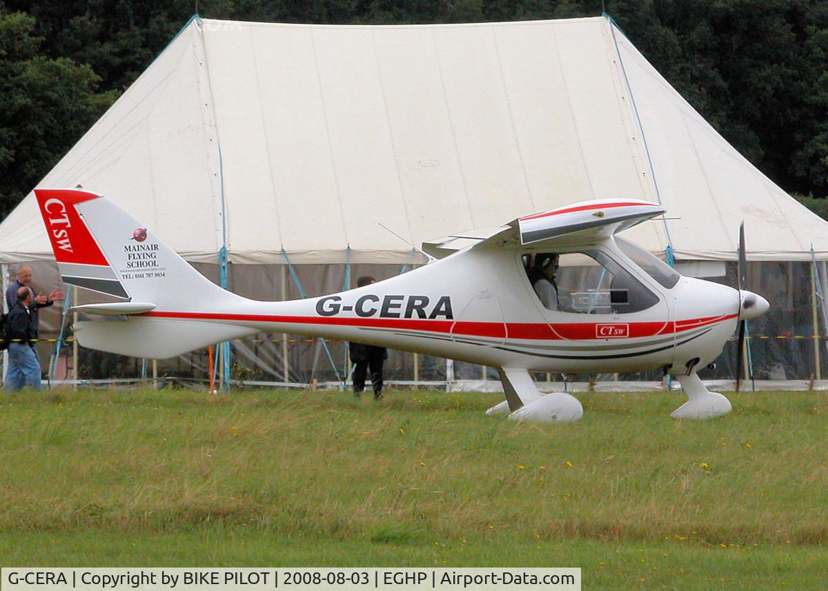G-CERA, 2007 Flight Design CTSW C/N 8287, ONE OF TWO OF THESE STUBBY LITTLE AIRCRAFT AT THE MICROLIGHT TRADE FAIR. AIRCRAFT CRASHED AND WAS W/O AFTER ENGINE FAILURE 30 JUNE 2009 BOTH ON BOARD OK.