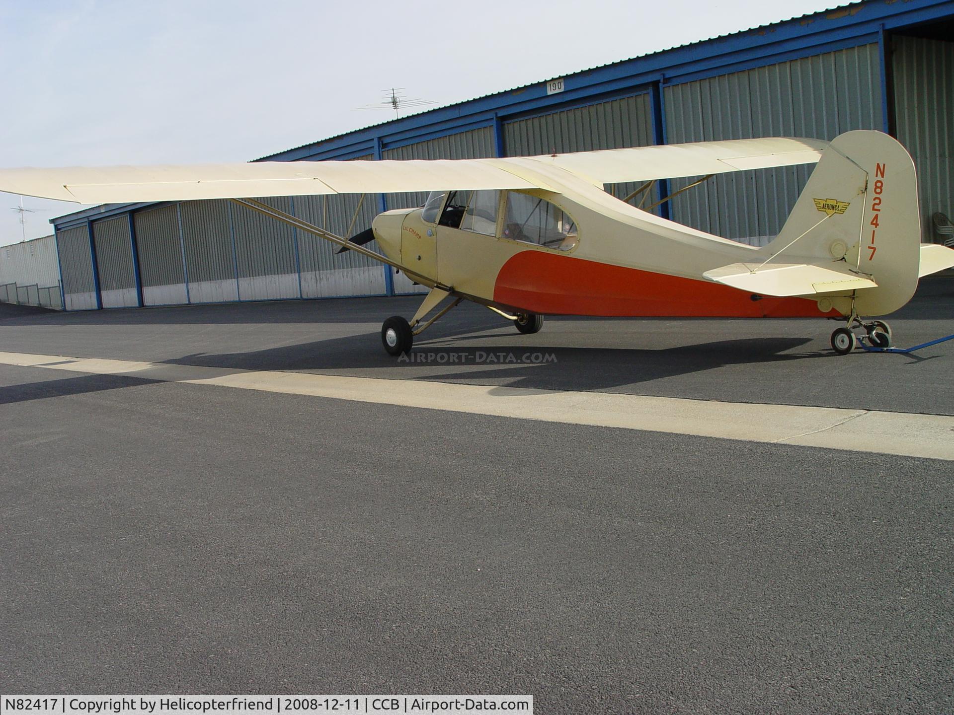 N82417, 1946 Aeronca 7AC Champion C/N 7AC-1039, Waiting to be pulled back into hanger