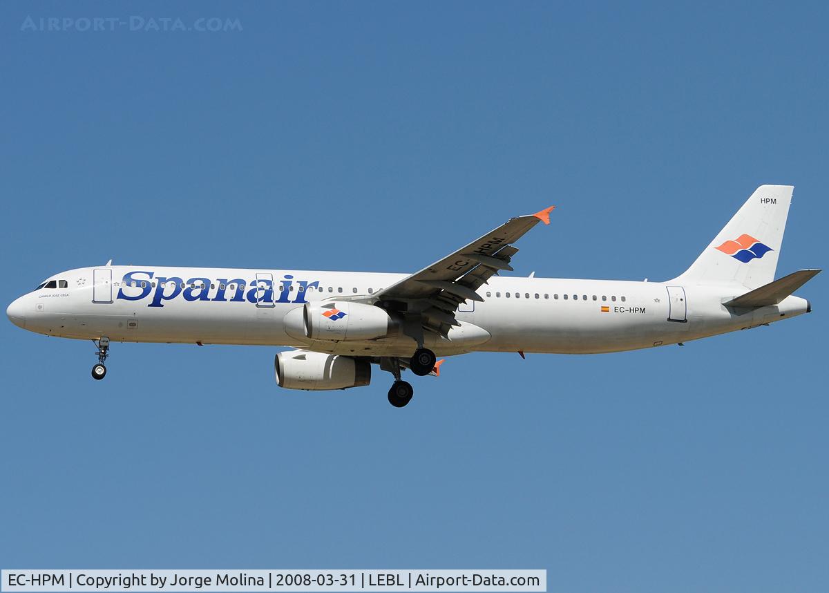 EC-HPM, 2000 Airbus A321-231 C/N 1276, Clear to land RWY 25R.