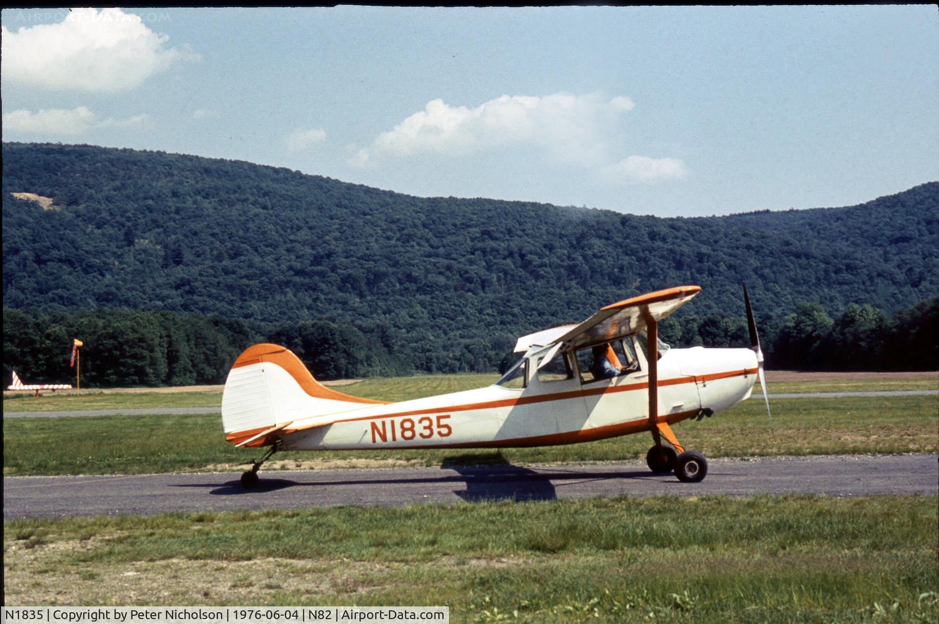 N1835, 1965 Cessna Ector 305A C/N 2007, Was in use at Wurtsboro in the summer of 1976.
