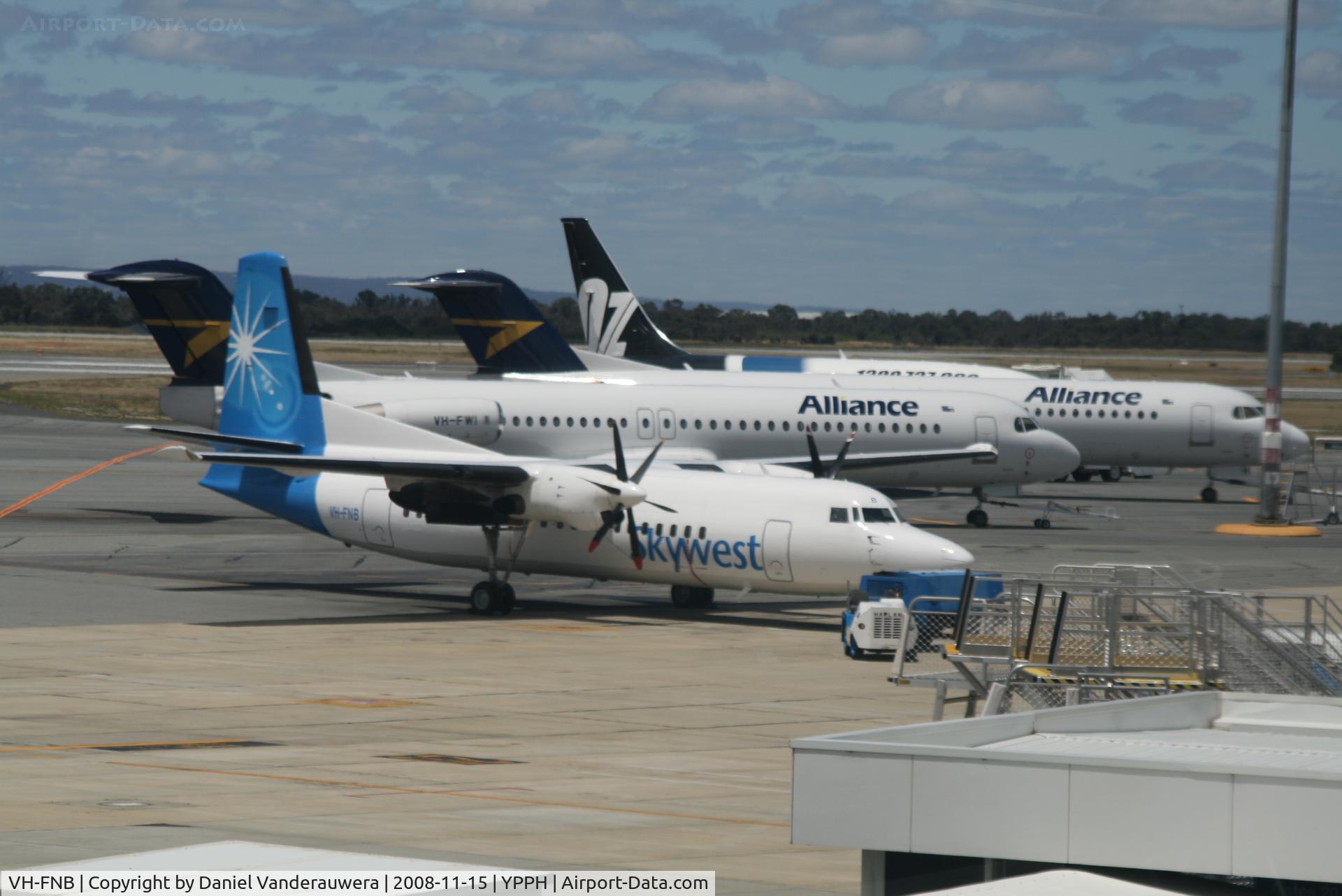 VH-FNB, 1987 Fokker 50 C/N 20107, Parked on apron