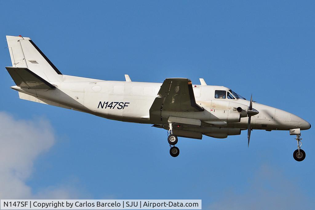 N147SF, 1968 Beech 99 C/N U-47, Aircraft are pictured arriving on rwy10 at SJU.