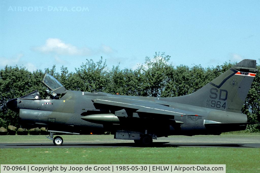 70-0964, 1970 LTV A-7D Corsair II C/N D-110, A rare visitor to Leeuwarden was the South Dakota ANG Corsair. Rare but very welcome!