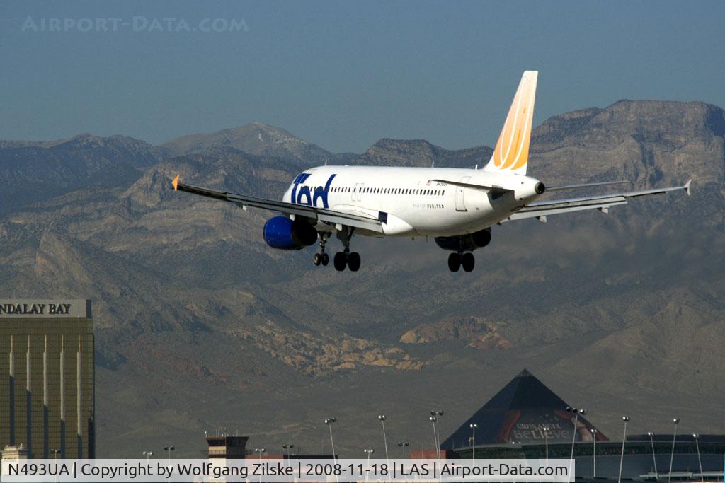 N493UA, 2002 Airbus A320-232 C/N 1821, Going to Las Vegas