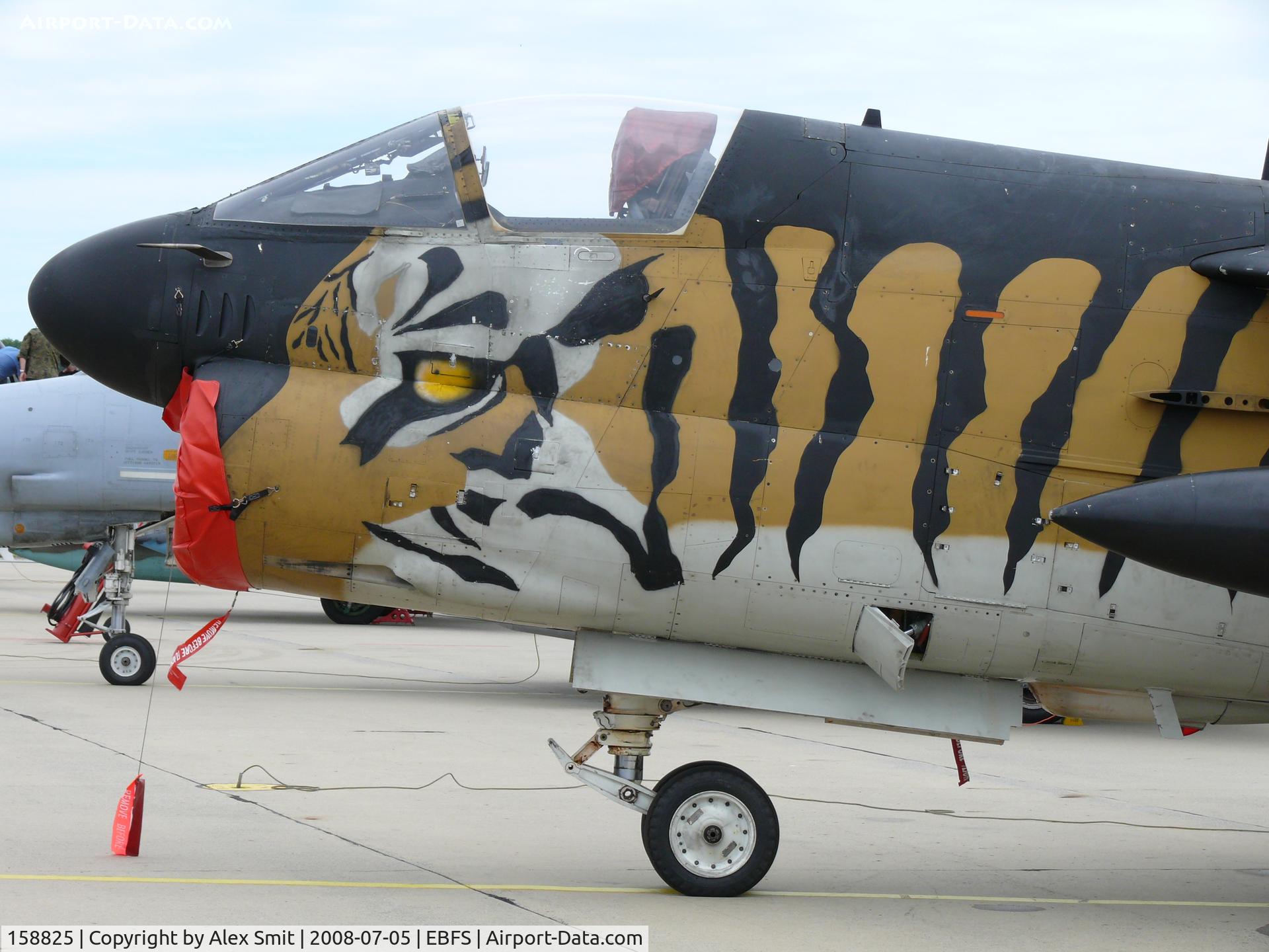 158825, LTV A-7E Corsair II C/N E-381, LTV A-7E Corsair II 158825 Hellenic Air Force painted in great looking tiger colors