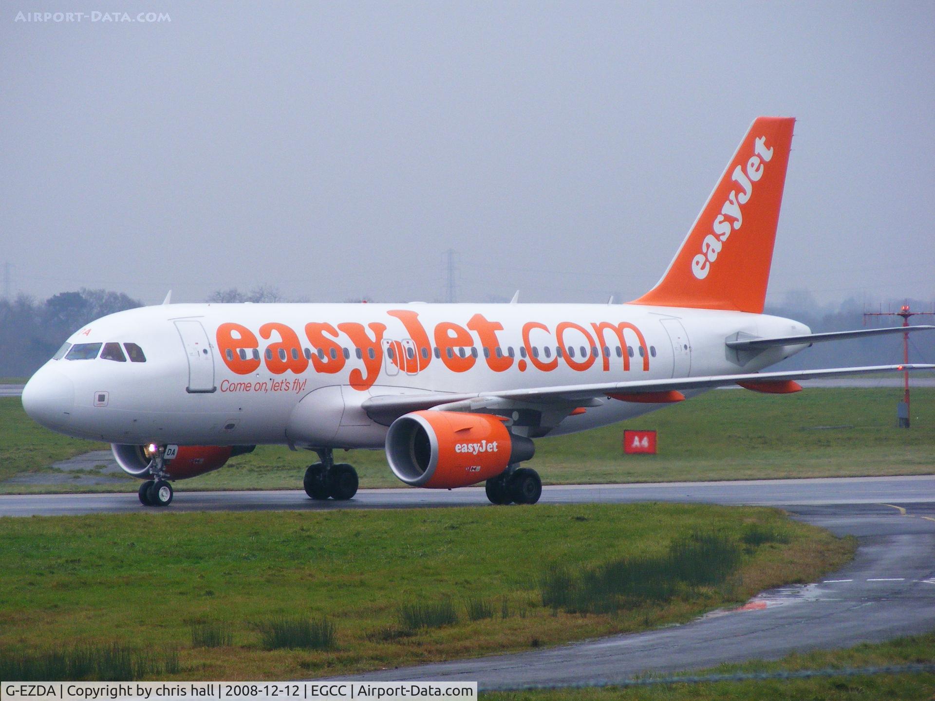 G-EZDA, 2008 Airbus A319-111 C/N 3413, Easyjet's first flight into Manchester with an A319