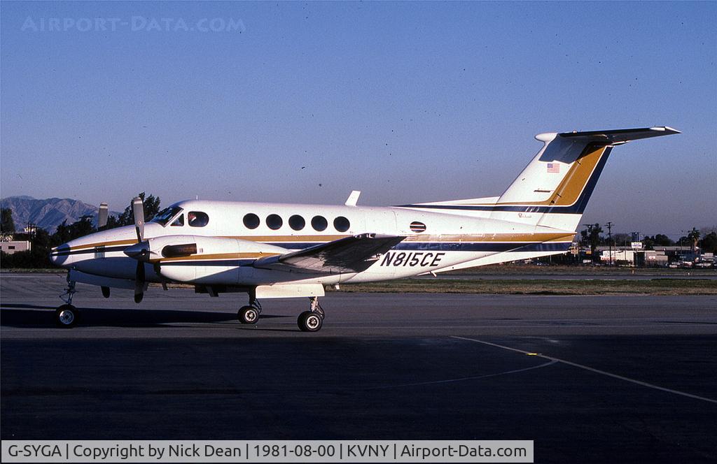 G-SYGA, 1982 Beech B200 Super King Air King Air C/N BB-1044, KVNY (Shot in 1981 registered N815CE prior to becoming G-SYGA)