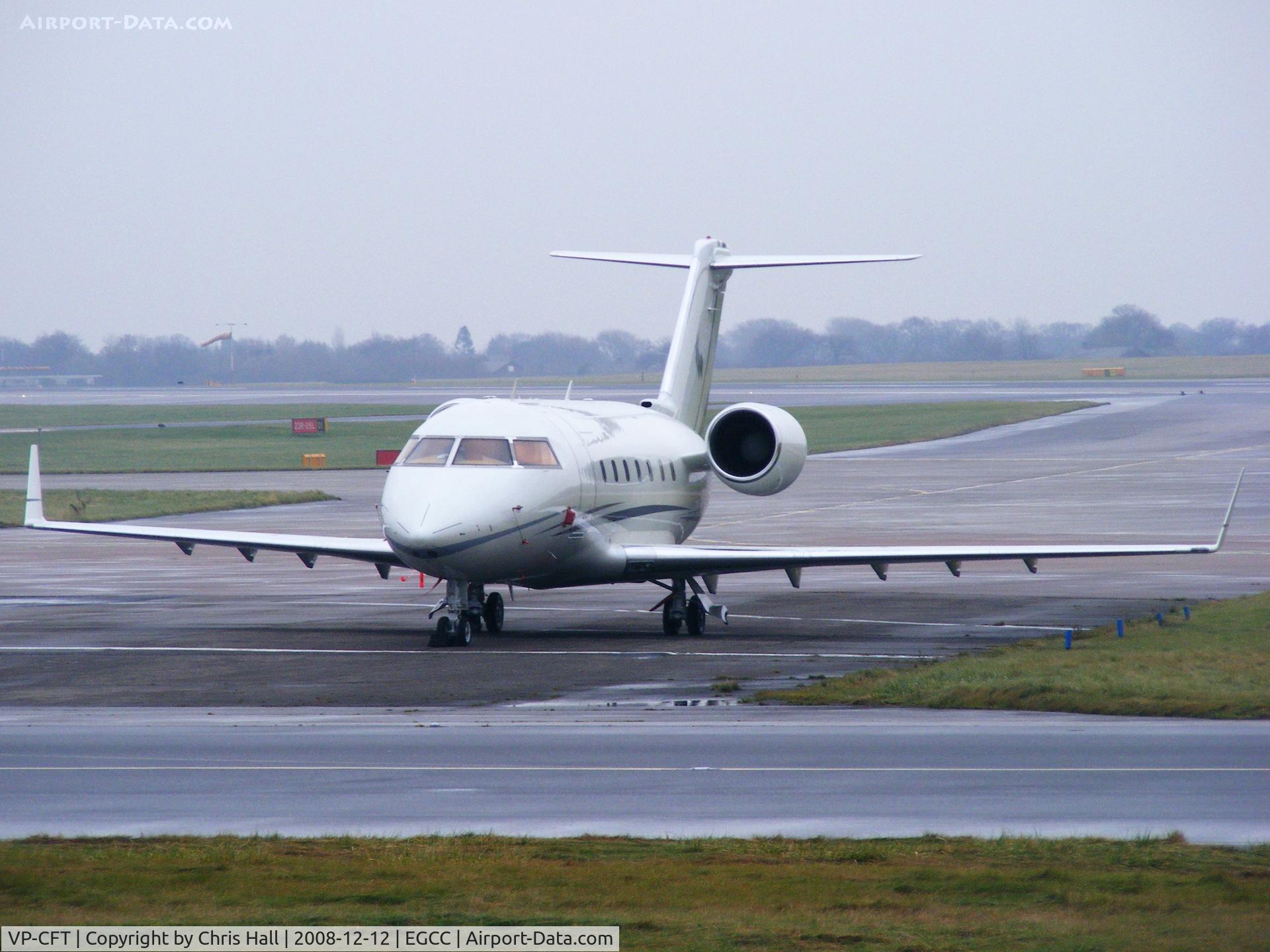 VP-CFT, 1990 Canadair Challenger 601-3A (CL-600-2B16) C/N 5067, on the Ocean Sky ramp at Manchester