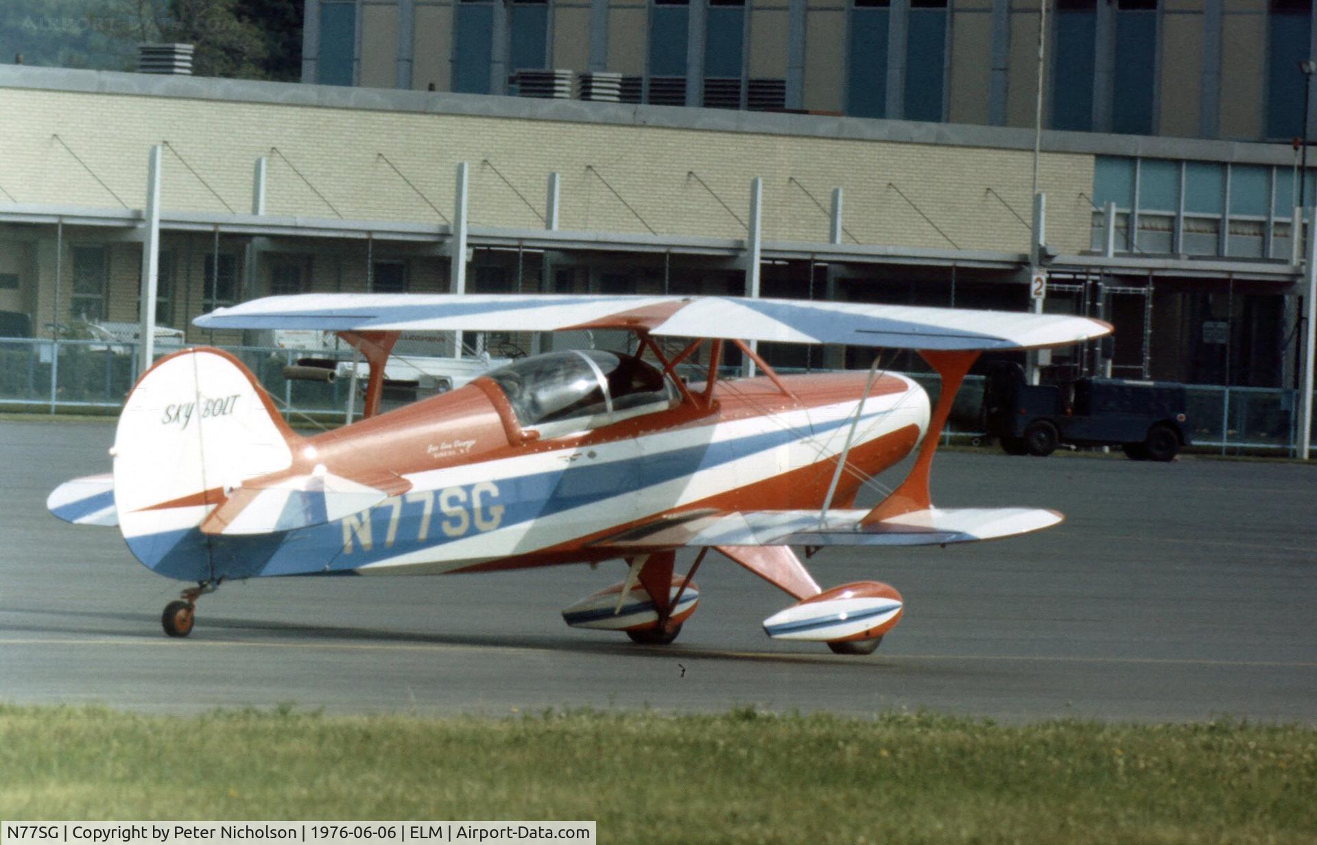 N77SG, 1975 Steen Skybolt C/N 4585, This Skybolt was at what was then known as Chemung County Airport in the summer of 1976.