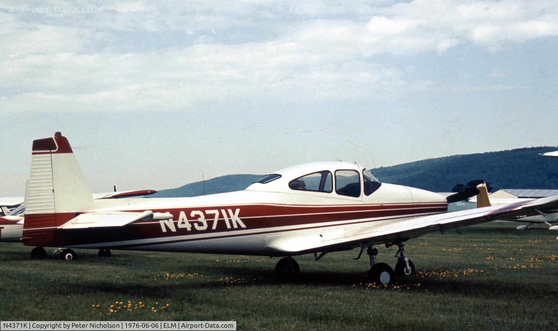 N4371K, 1948 Ryan Navion C/N NAV-4-1371, This Navion was at Chemung County Airport as it was then known in the summer of 1976.