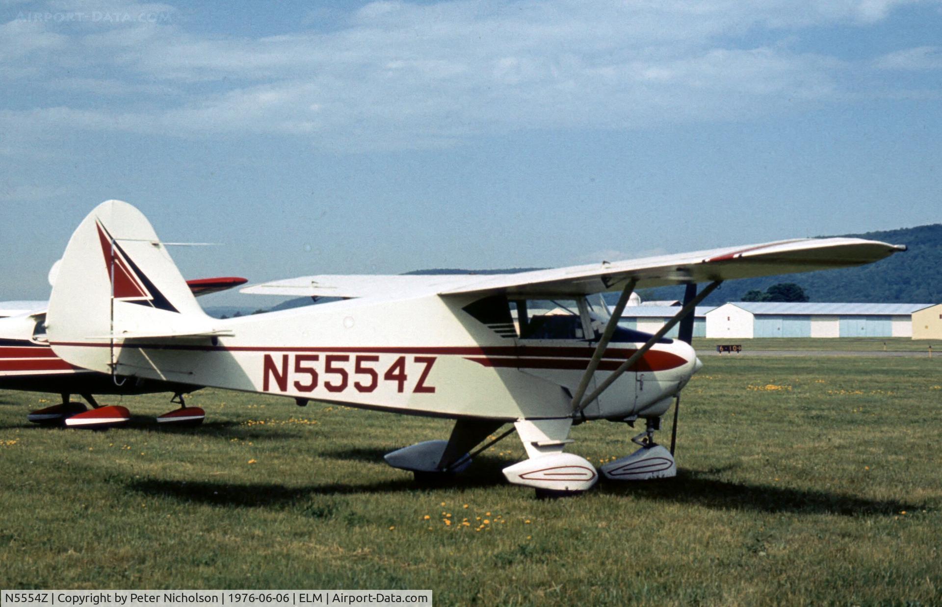 N5554Z, 1962 Piper PA-22-108 Colt C/N 22-9347, This Colt was seen at Chemung County Airport in the summer of 1976 - airport now known as Elmira Corning Regional Airport.