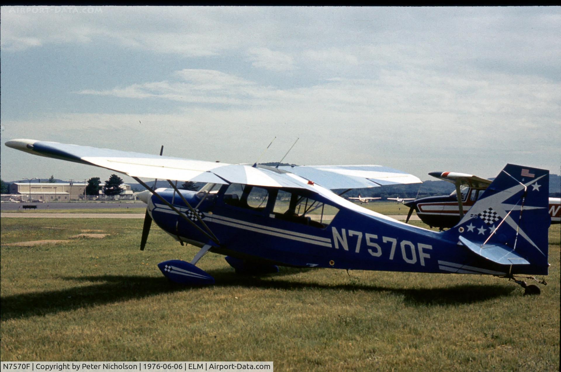 N7570F, 1970 Champion 7KCAB C/N 235-70, This Champion was at Chemung County Airport in the summer of 1976 - airport now Elmira Corning Regional Airport.
