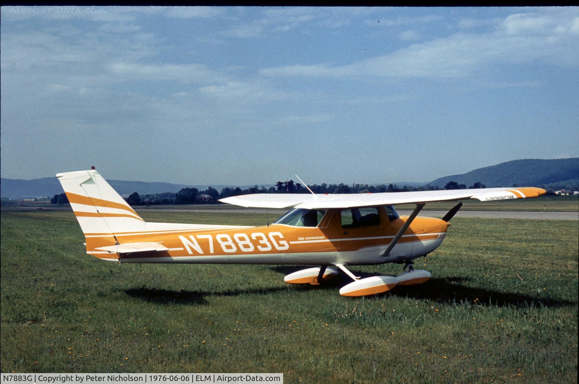 N7883G, 1973 Cessna 150L C/N 15074734, This Commuter 150 was at Chemung County Airport as it was then known in the summer of 1976.