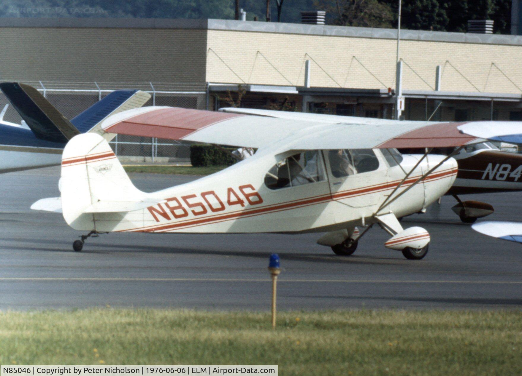 N85046, 1946 Aeronca 7AC Champion C/N 7AC-3773, This Aeronca was seen in the summer of 1976 at Chemung County Airport, now known as Elmira Corning Regional Airport.