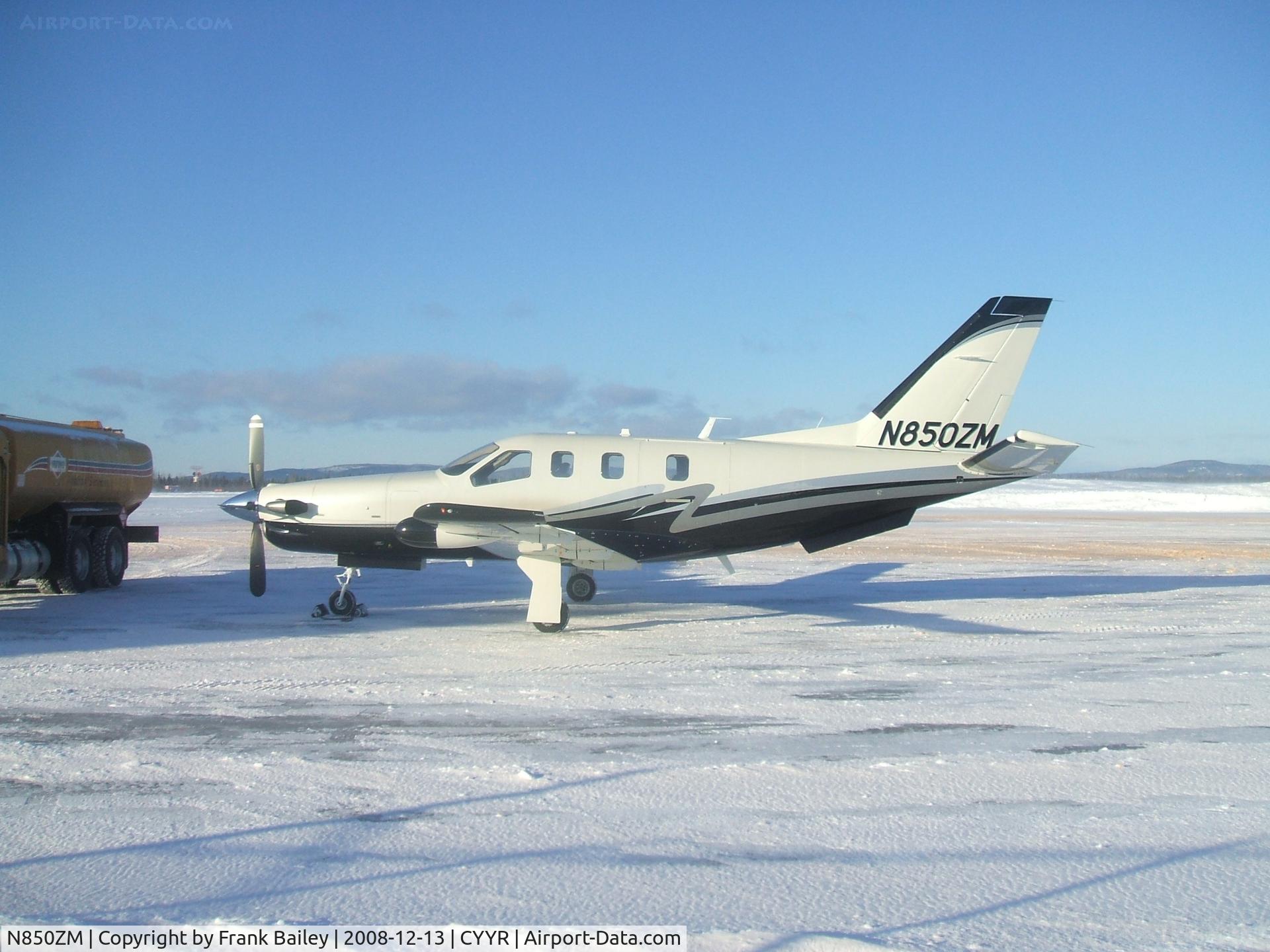 N850ZM, Socata TBM-700 C/N 493, Parked at Irving Aviation FBO Goose Airport NL.