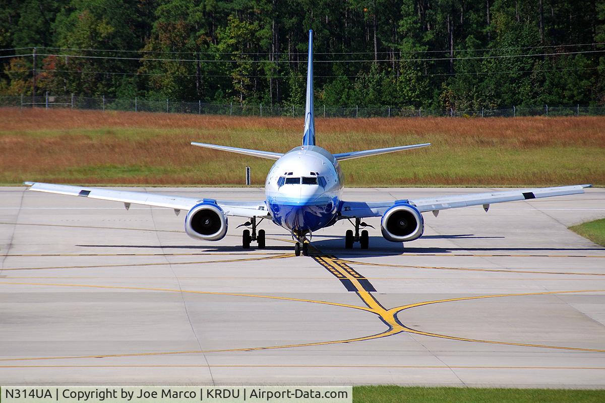 N314UA, 1987 Boeing 737-322 C/N 23675, @RDU