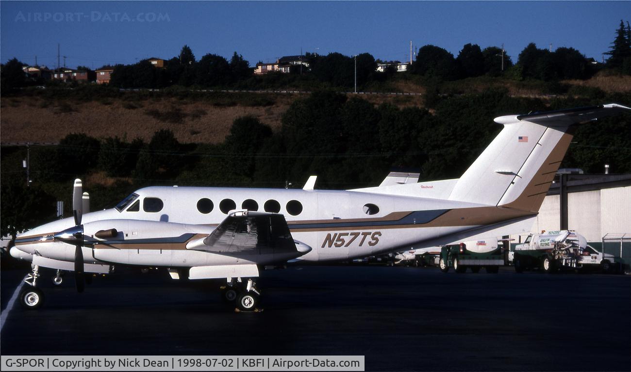 G-SPOR, 1997 Raytheon B200 King Air C/N BB-1557, KBFI (Seen as N57TS prior to becoming G-SPOR)
