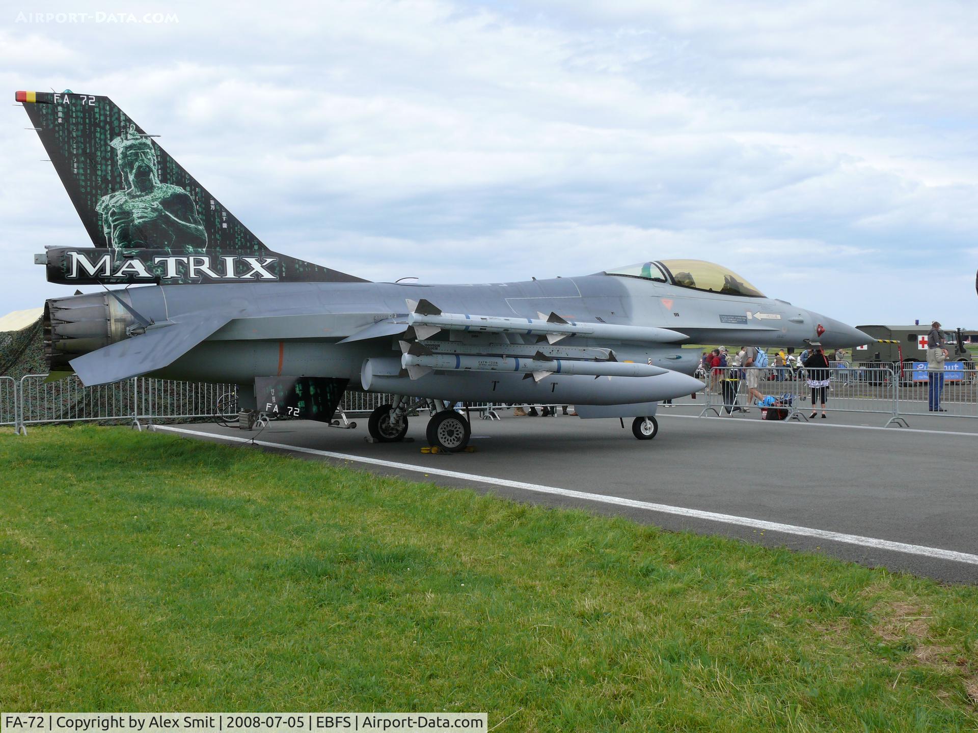 FA-72, 1980 SABCA F-16AM Fighting Falcon C/N 6H-72, General Dynamics F-16AM Fighting Falcon F-16AM Belgian Air Component with an awesome paintjob on the tail